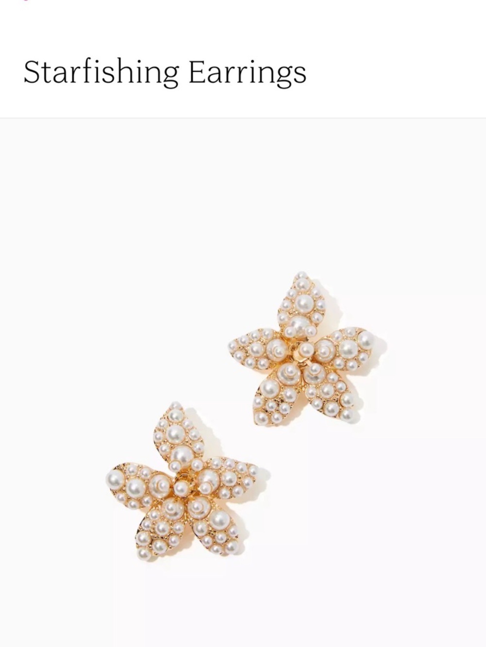 Lilly Pulitzer Gold-Tone Starfish Pearl Earrings
